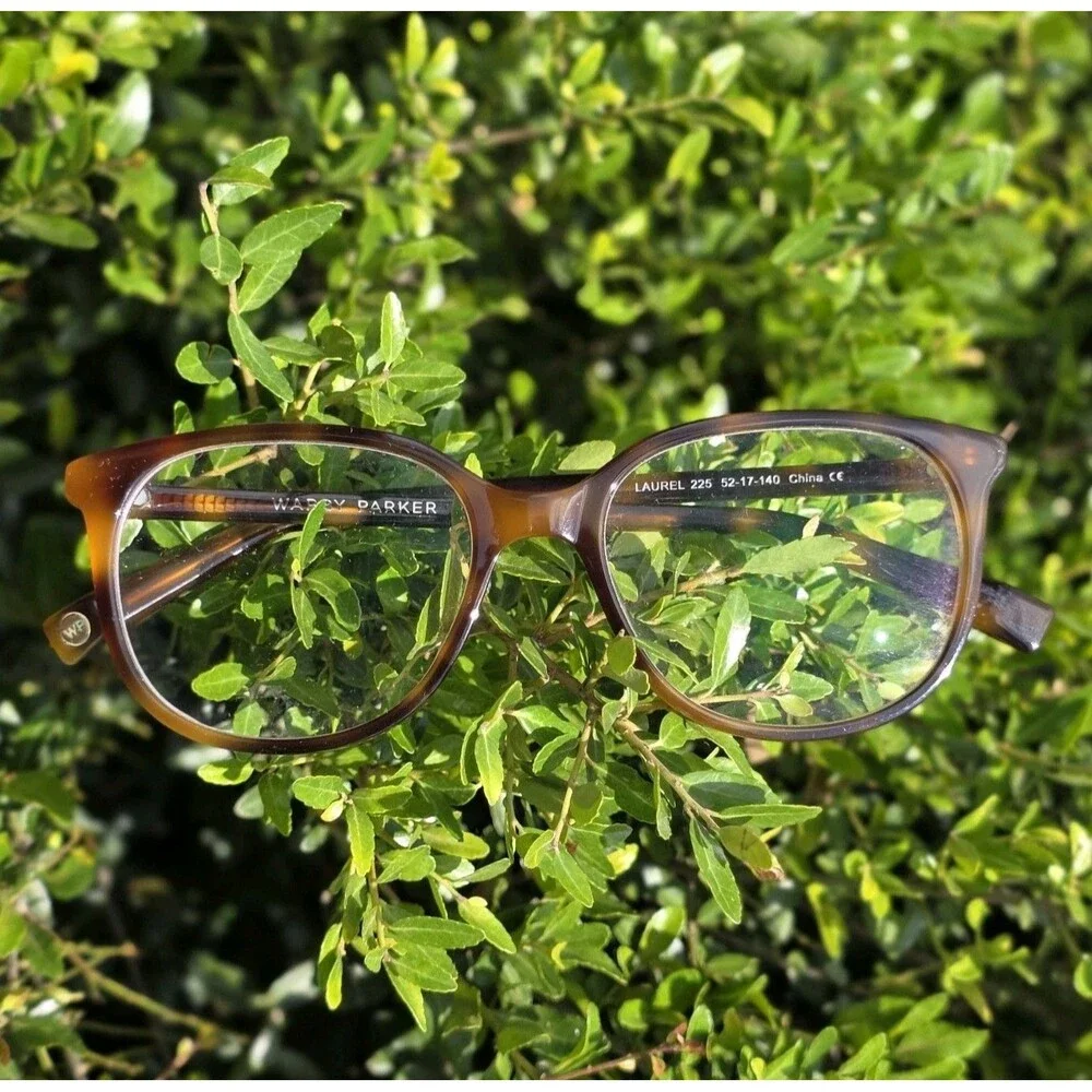 Warby Parker LAUREL 225 Brown Tortoise Shell Round Eyeglasses Frame 52-17-140 mm